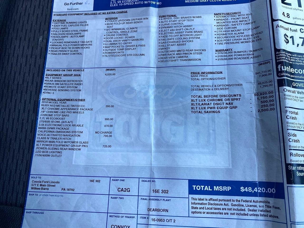 Ford F-150 XLT SuperCrew 5.5-ft. Bed 4WD 2018