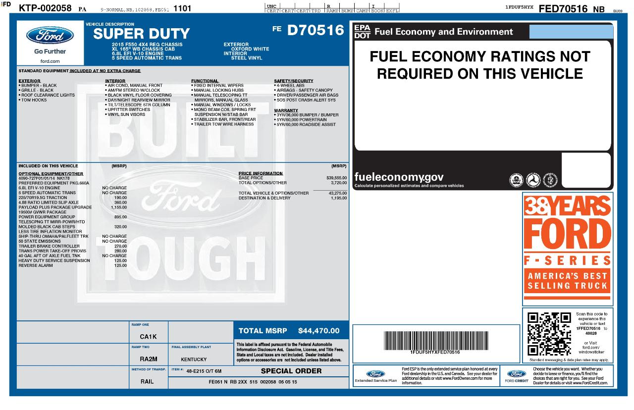 Ford F-550 Regular Cab DRW 4WD 2015