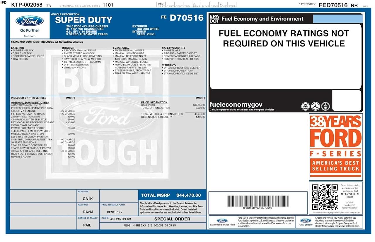 Ford F-550 Regular Cab DRW 4WD 2015