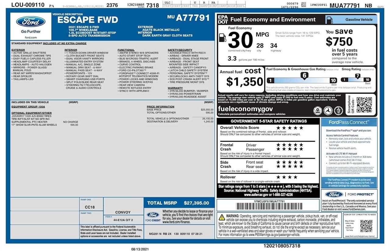 Ford Escape S 2021