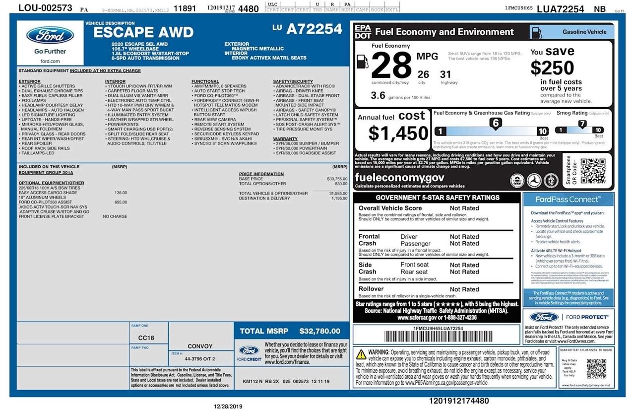 Ford Escape SEL AWD 2020