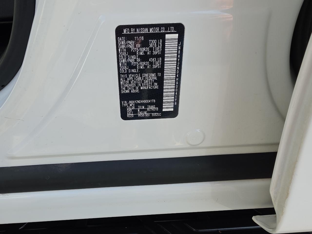 Nissan Armada Platinum 2WD 2017