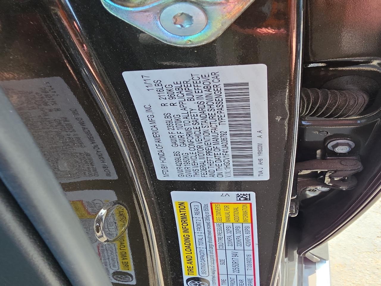 Honda Accord EX CVT 2018