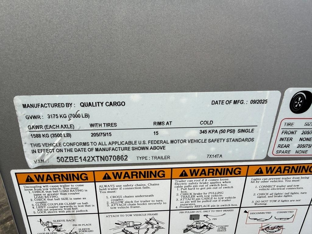 Quality Cargo 7X14TA Enclosed  2026