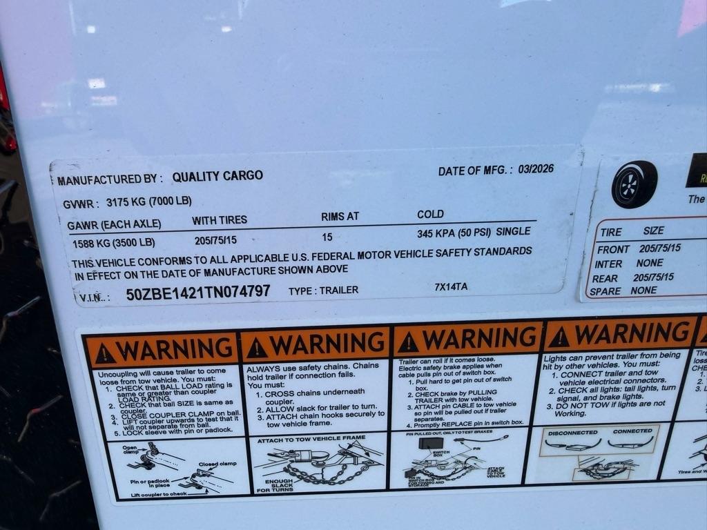 Quality Cargo 7X14TA Enclosed  2026