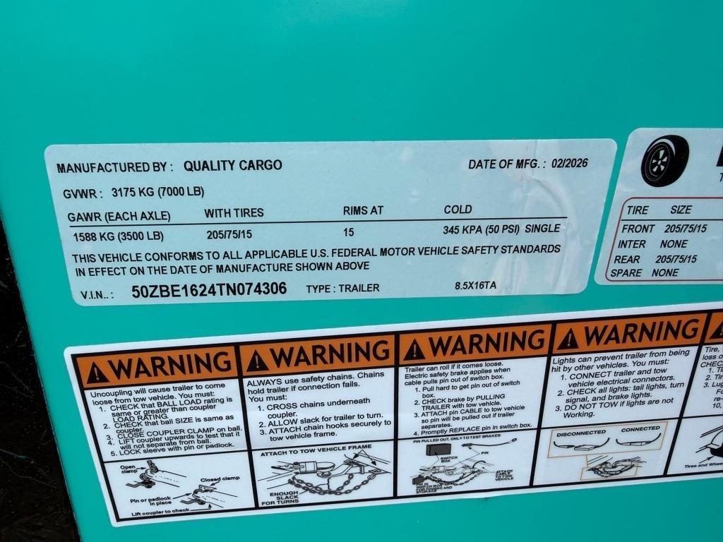 Quality Cargo 8.5x16TA ECL  2026