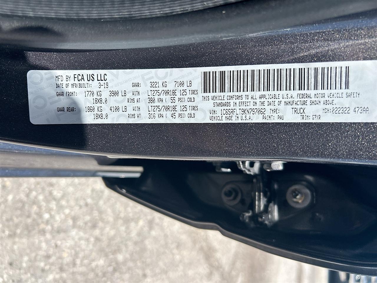 RAM 1500 Rebel 4x4 Crew Cab 5'7" Box 2019