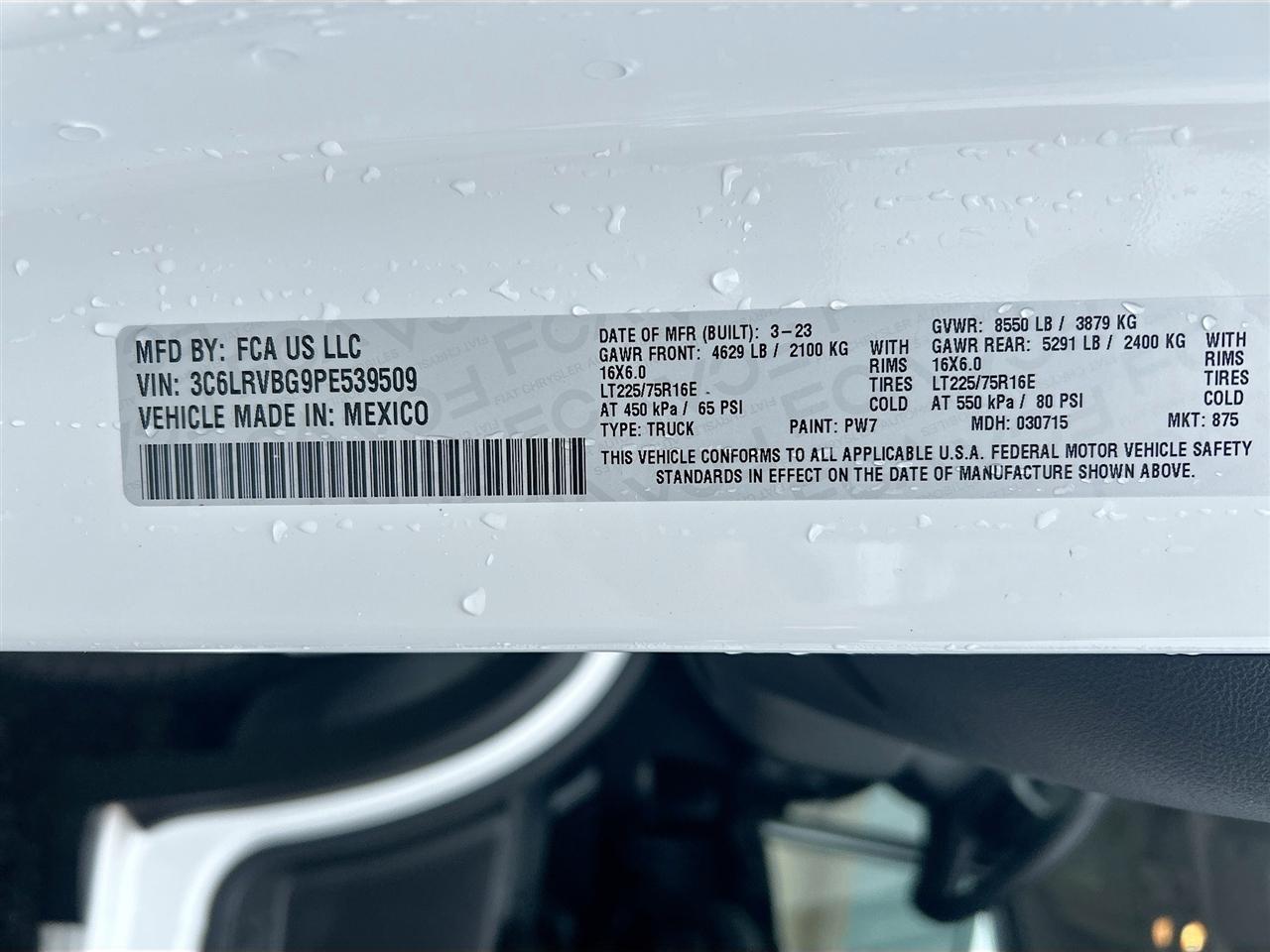 RAM ProMaster Cargo Van 1500 High Roof 136" WB 2023