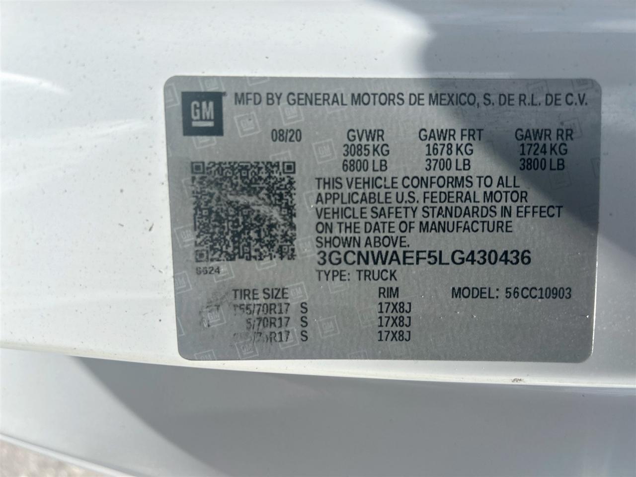 Chevrolet Silverado 1500 2WD Reg Cab 140" Work Truck 2020