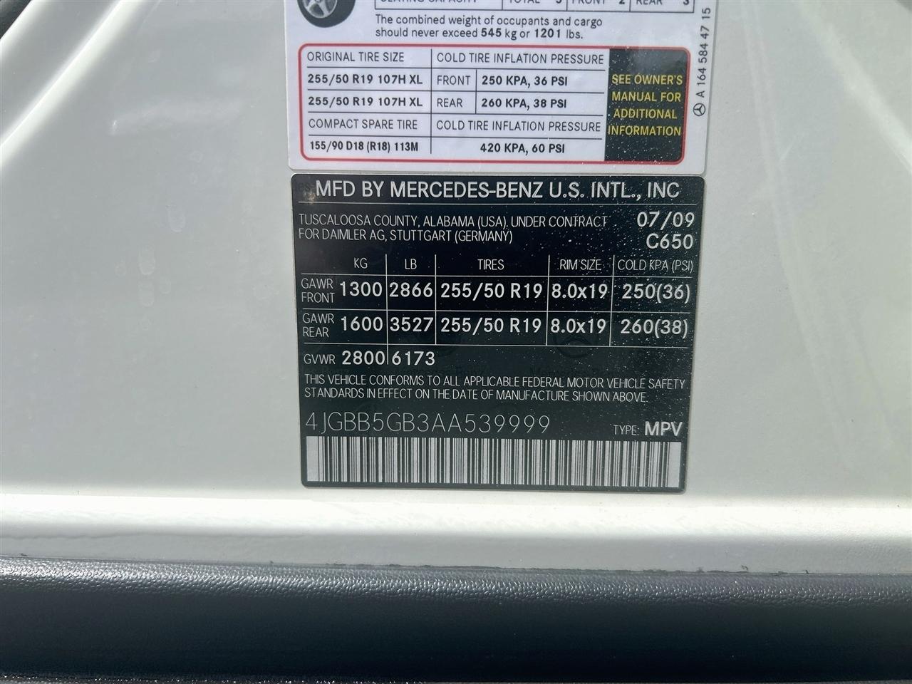 Mercedes-Benz M-Class RWD 4dr ML 350 2010