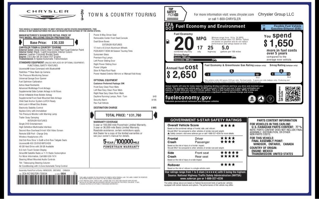 2013 Chrysler Town & Country Touring