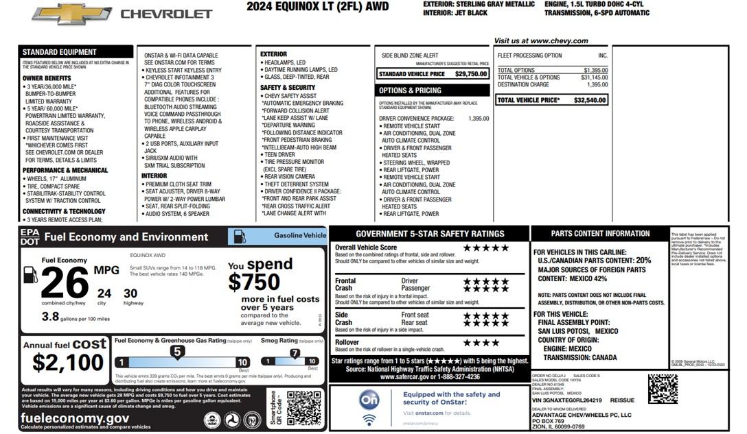 Chevrolet Equinox LT AWD 2024