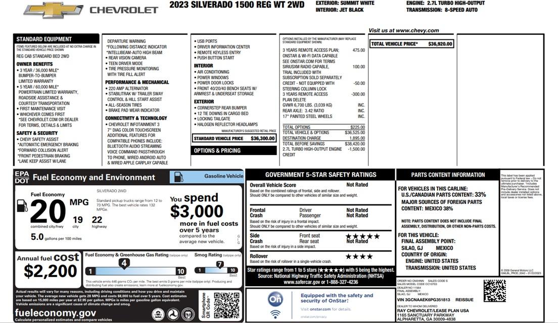 Chevrolet Silverado 1500 Work Truck 2023