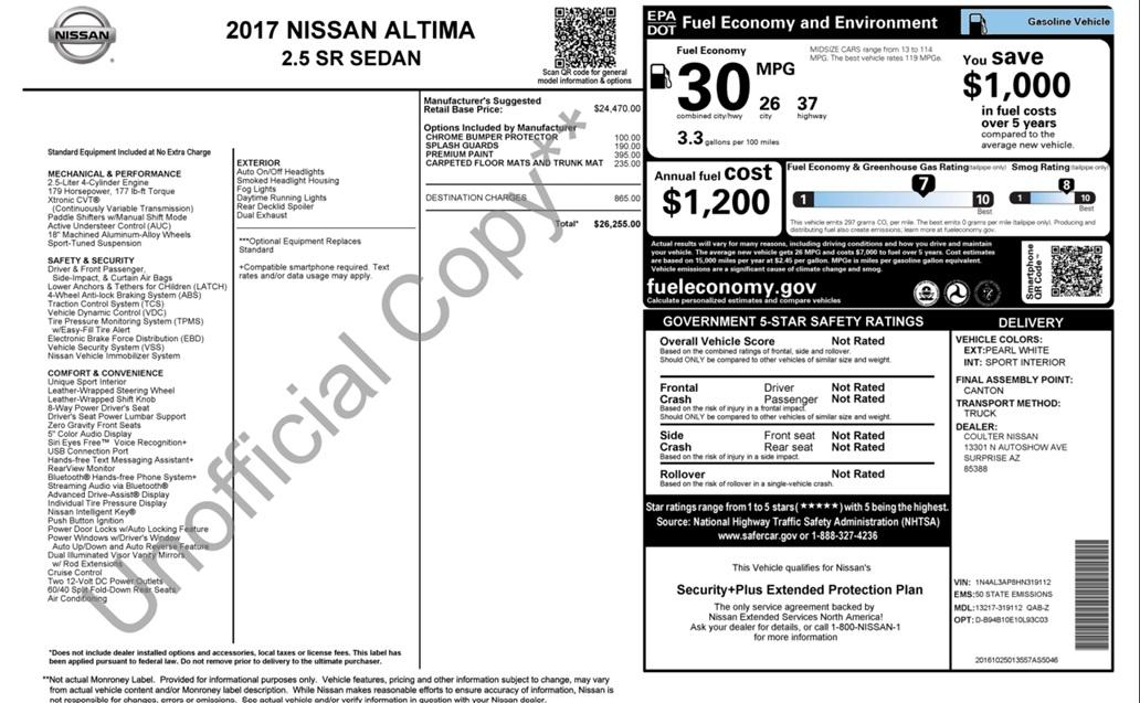 Nissan Altima SR 2017