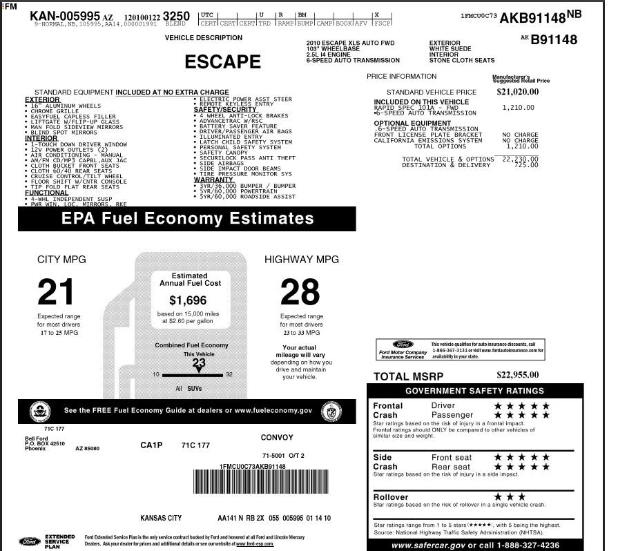 Ford Escape XLS 2010