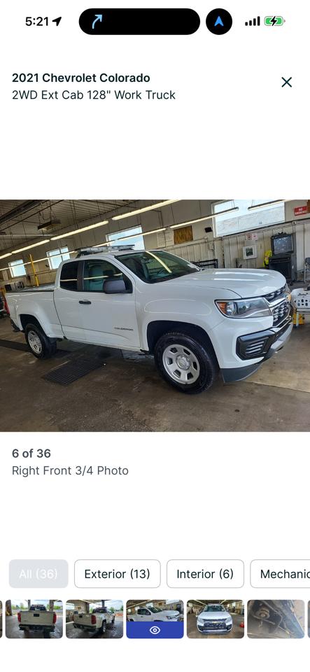 Chevrolet Colorado 2WD Ext Cab 128" Work Truck 2021