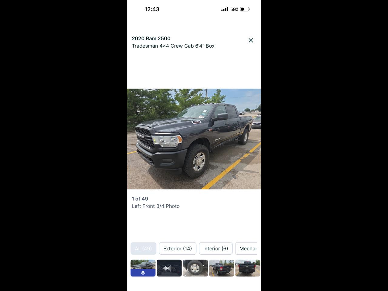RAM 2500 Tradesman 4x4 Crew Cab 6'4" Box 2020