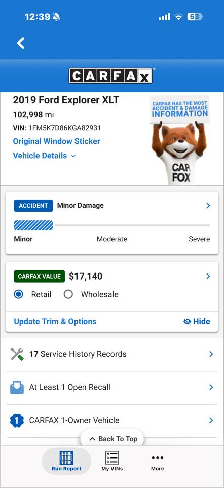 Ford Explorer XLT FWD 2019