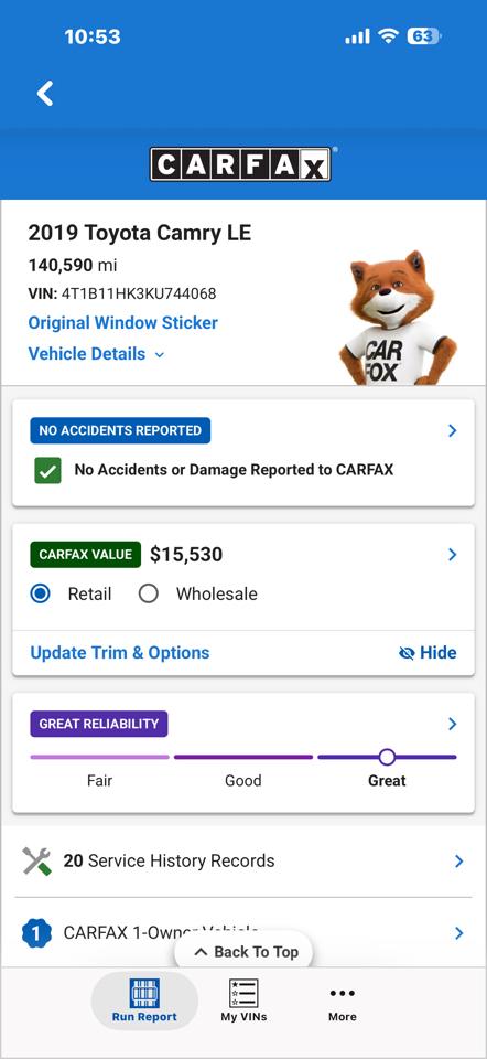 Toyota Camry L 2019