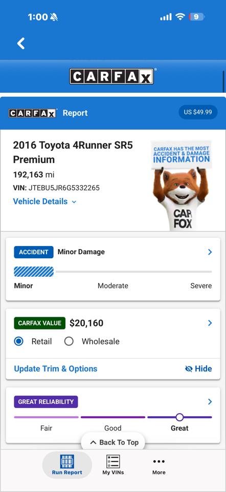 Toyota 4Runner SR5 4WD 2016