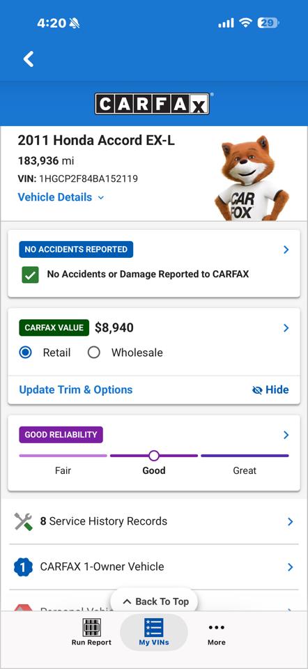 Honda Accord EX-L Sedan AT 2011