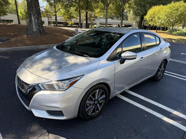 Silver 2021 Nissan Versa Sedan Front-Wheel Drive Continuously Variable Transmission