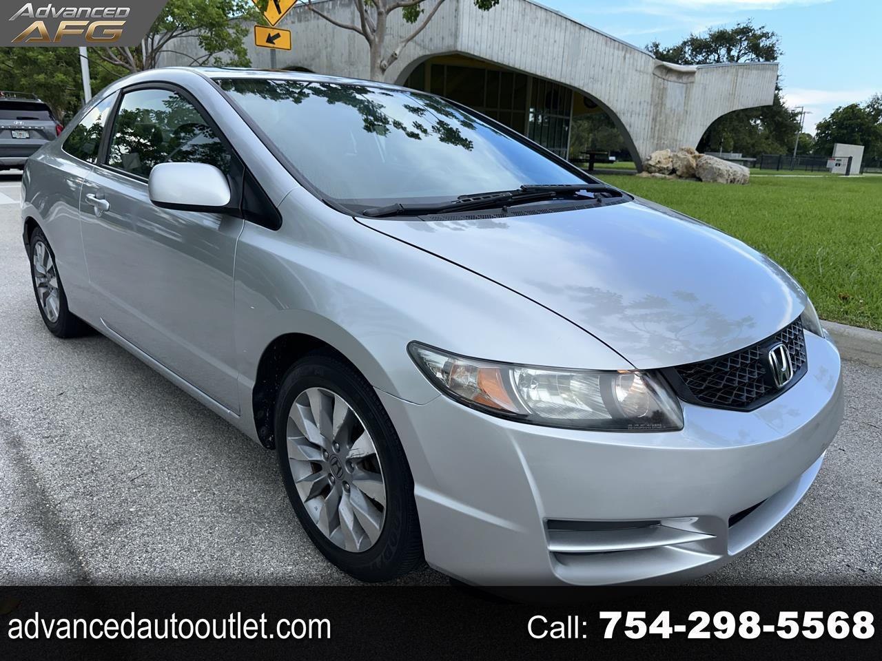 Silver 2010 Honda Civic Coupe Coupe Front-Wheel Drive Automatic