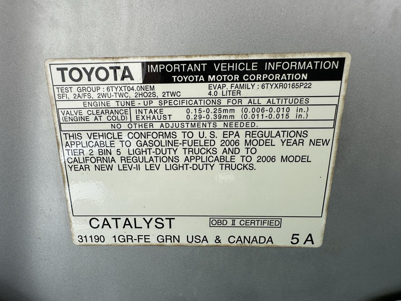Toyota Tacoma Double 141" PreRunner Auto (Natl) 2006