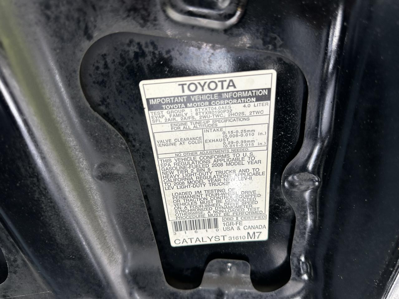 Toyota Tundra 2WD Truck Dbl 4.0L V6 5-Spd AT SR5 (Natl) 2008