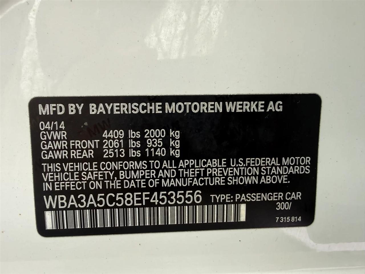 BMW 3-Series 328i Sedan 2014
