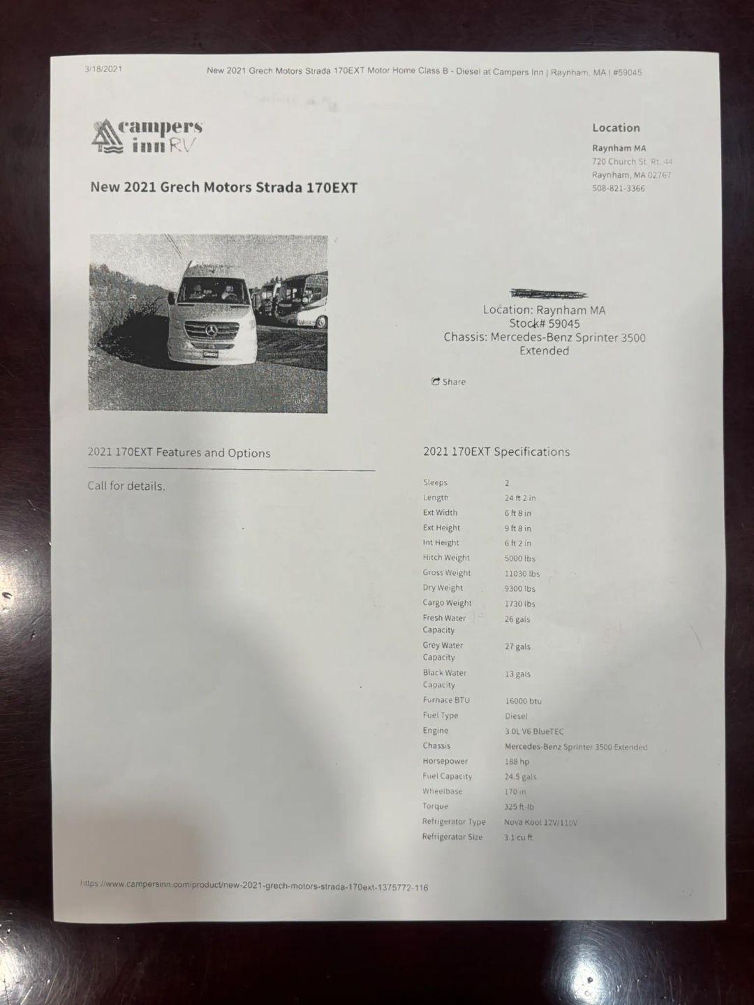 Mercedes-Benz Sprinter 3500 XD 170-in. WB 2019