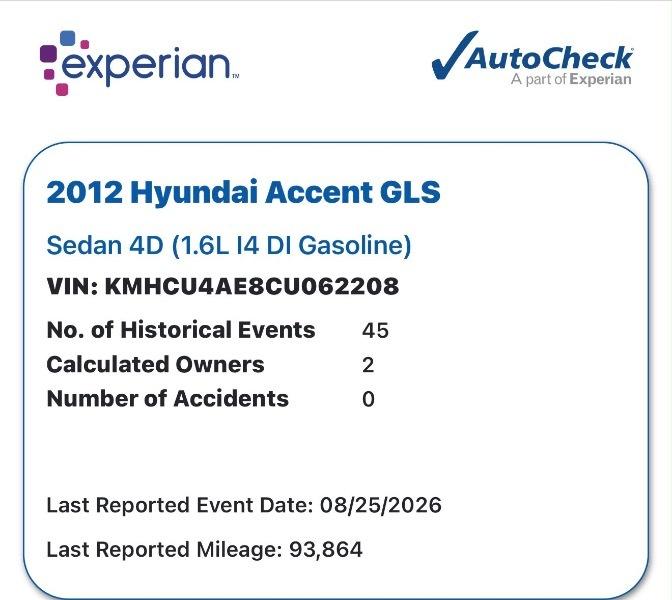 Hyundai Accent GLS 4-Door 2012