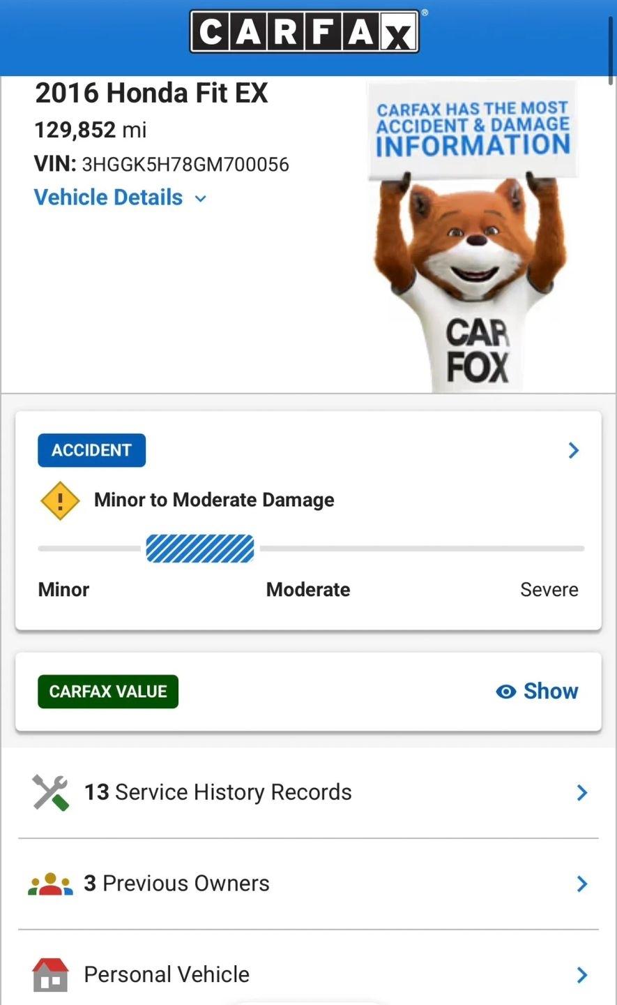 Honda Fit 5dr HB CVT EX 2016