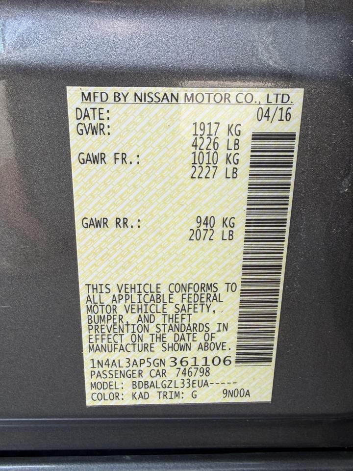 Nissan Altima 2.5 2016