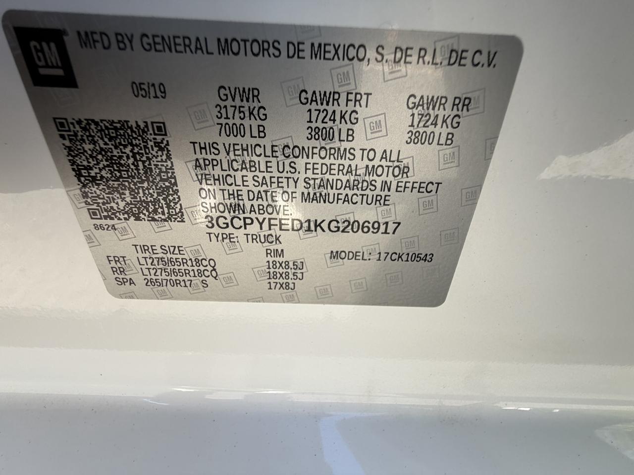 Chevrolet Silverado 1500 LT Trail Boss Crew Cab 4WD 2019