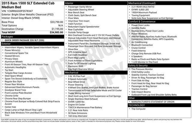 RAM 1500 SLT Quad Cab 2WD 2015