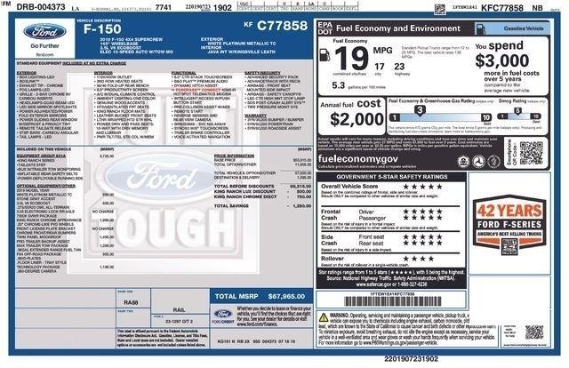 Ford F-150 King-Ranch SuperCrew 5.5-ft. 4WD 2019