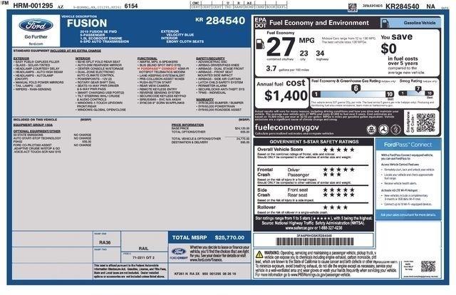 Ford Fusion SE 2019