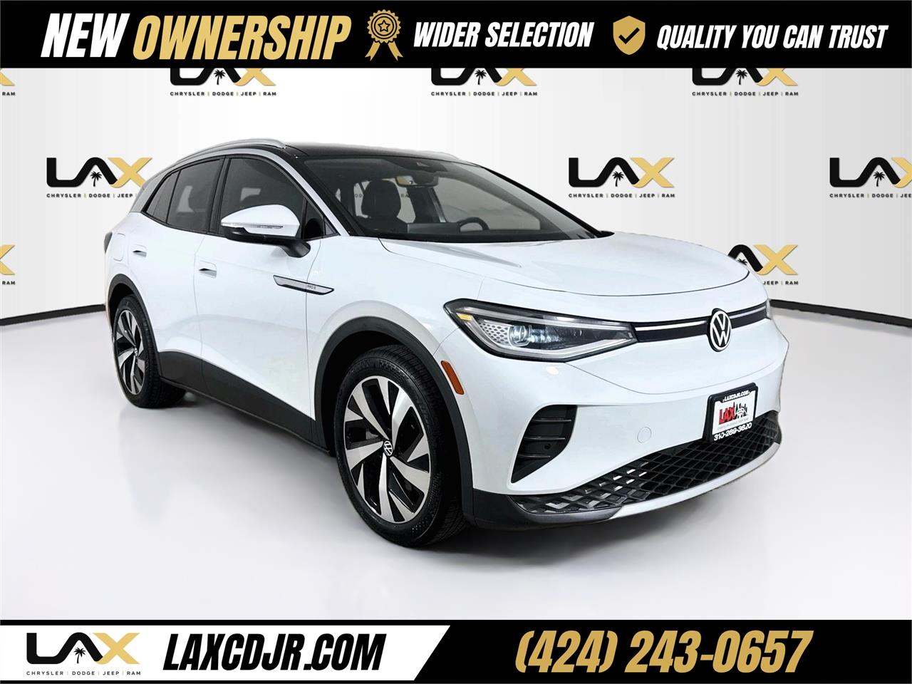 White 2021 Volkswagen ID.4 SUV / Crossover Rear-Wheel Drive Automatic