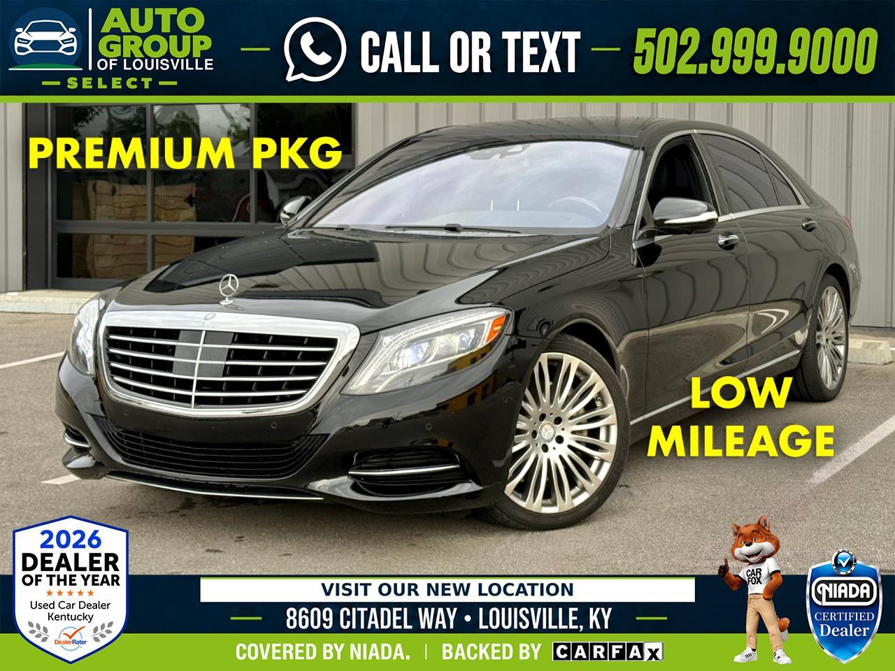Black 2015 Mercedes-Benz S-Class Sedan Rear-Wheel Drive Automatic