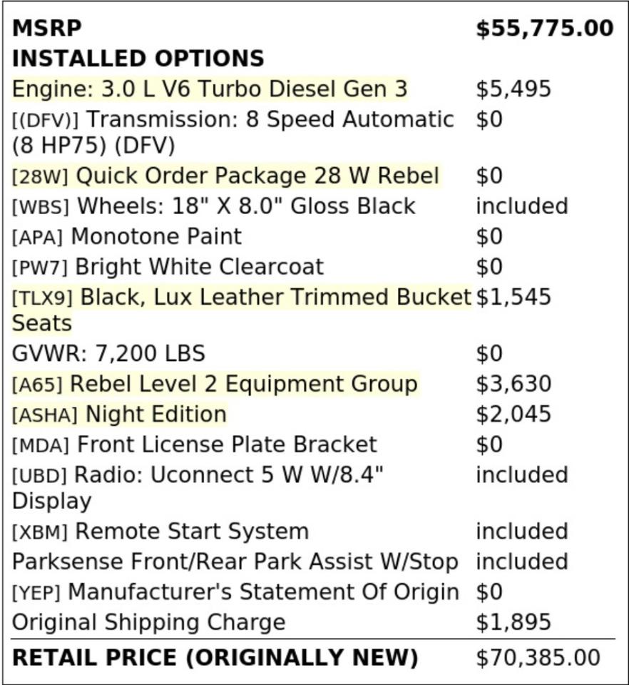 RAM 1500 Rebel 4x4 Crew Cab 5'7" Box 2022