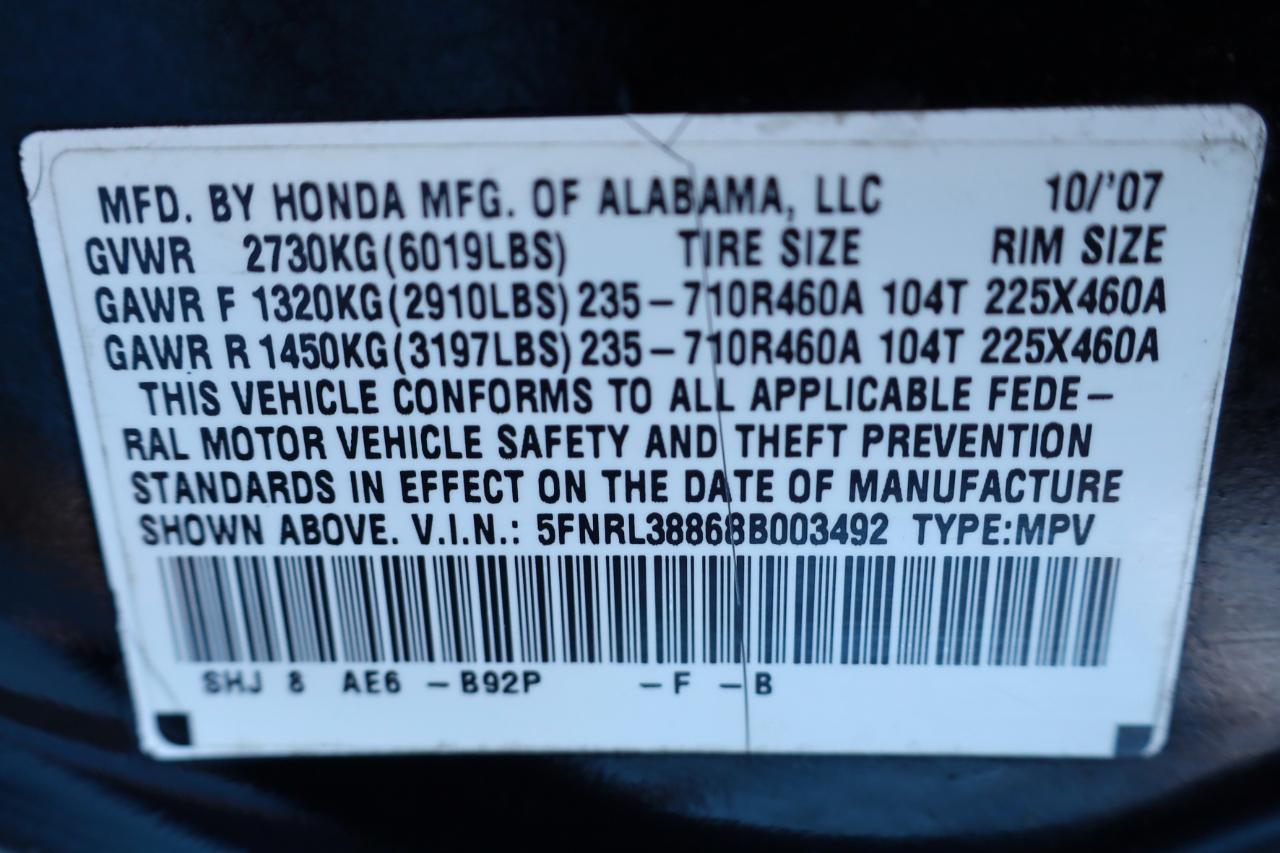 Honda Odyssey 5dr Touring w/PAX 2008