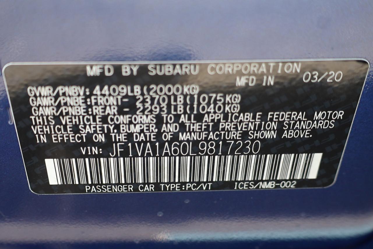 Subaru WRX Manual 2020