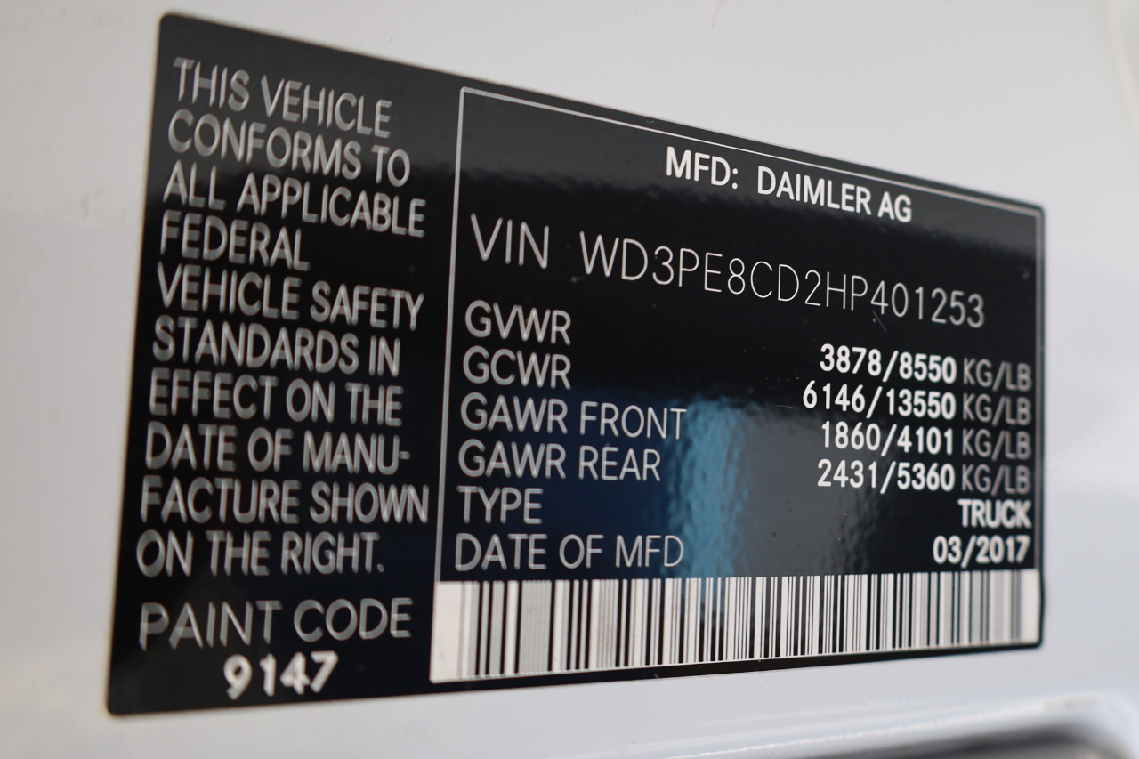 Mercedes-Benz Sprinter Cargo Van 2500 High Roof V6 170" Worker RWD 2017