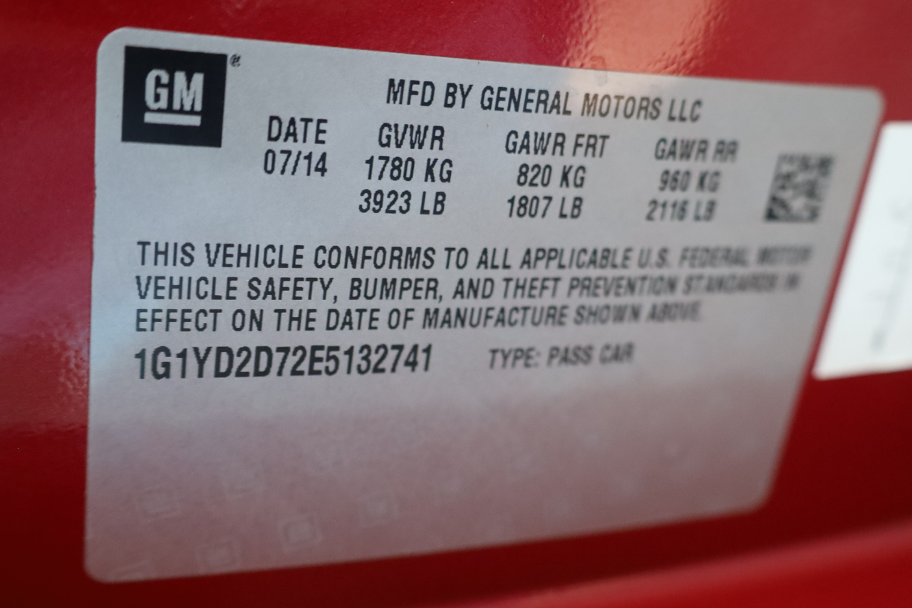 Chevrolet Corvette Stingray 2dr Cpe w/2LT 2014