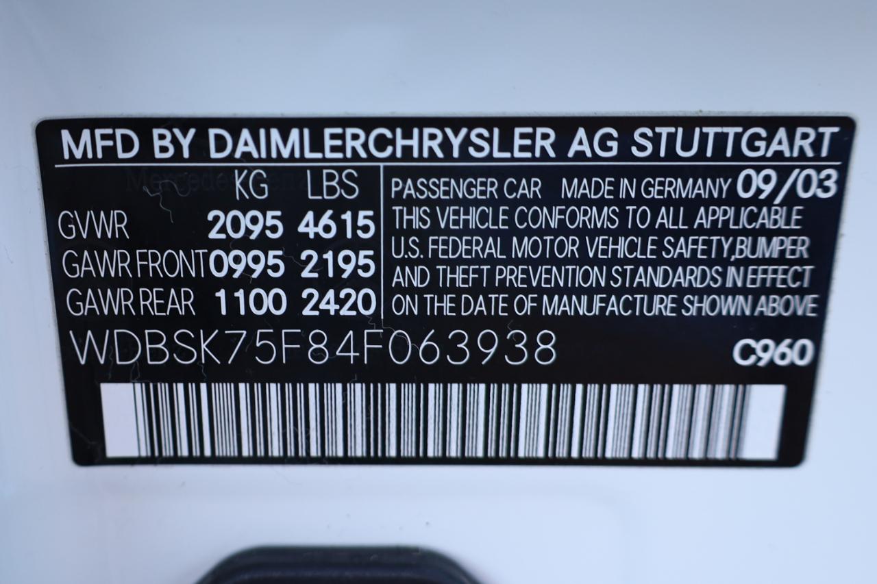 Mercedes-Benz SL-Class 2dr Roadster 5.0L 2004