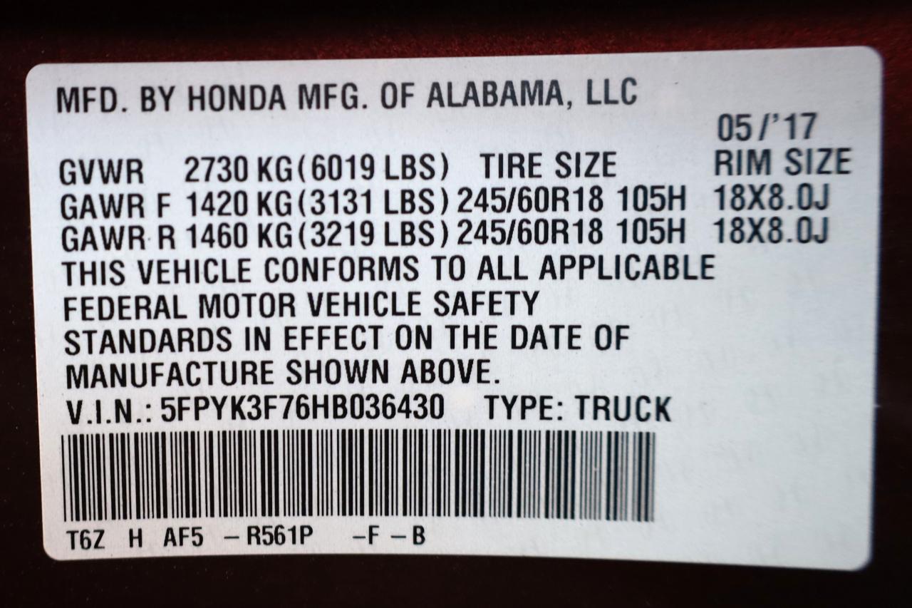 Honda Ridgeline RTL-E 4x4 Crew Cab 5.3' Bed 2017