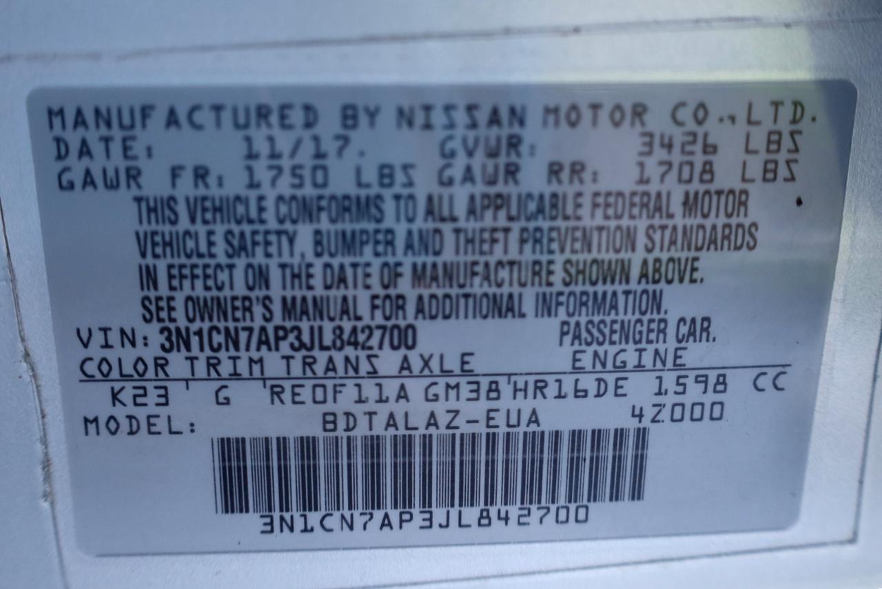 Nissan Versa Sedan S Plus CVT 2018
