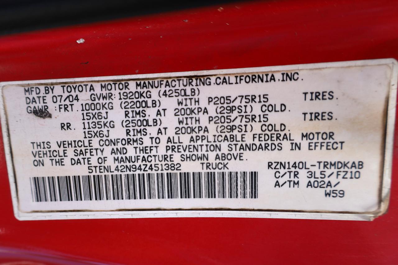 Toyota Tacoma Reg Cab Manual 2004