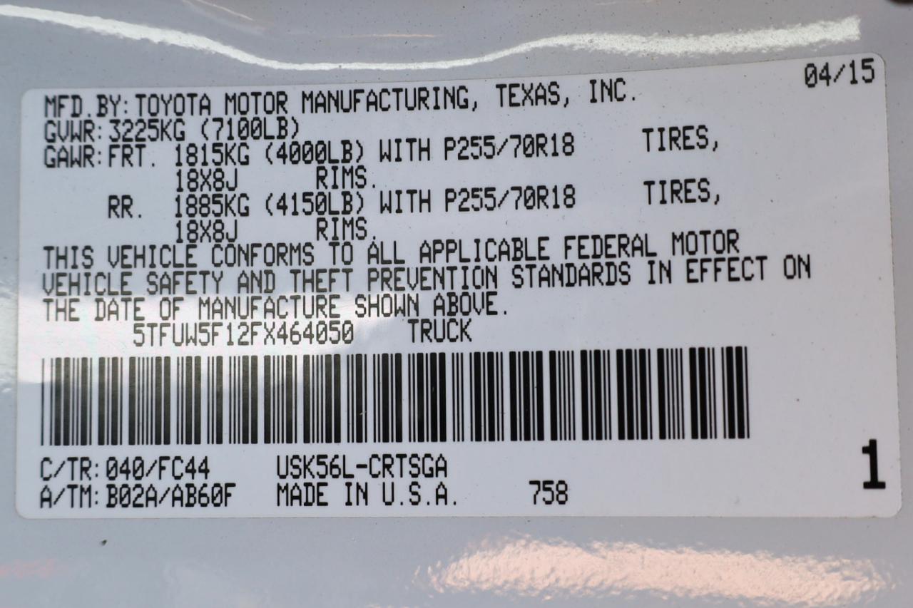 Toyota Tundra 4WD Truck Double Cab 5.7L FFV V8 6-Spd AT SR5 (Natl) 2015